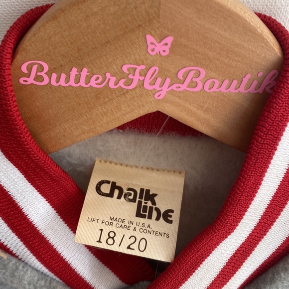 VTG 90’s Chalk Line Red Nylon Satin Fleece Unisex Jacket, Sz 18/20, NWT - Picture 6 of 9